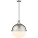 Franklin Restoration Hampden 1 Light 12.88 inch Brushed Satin Nickel Pendant Ceiling Light in Matte White Glass