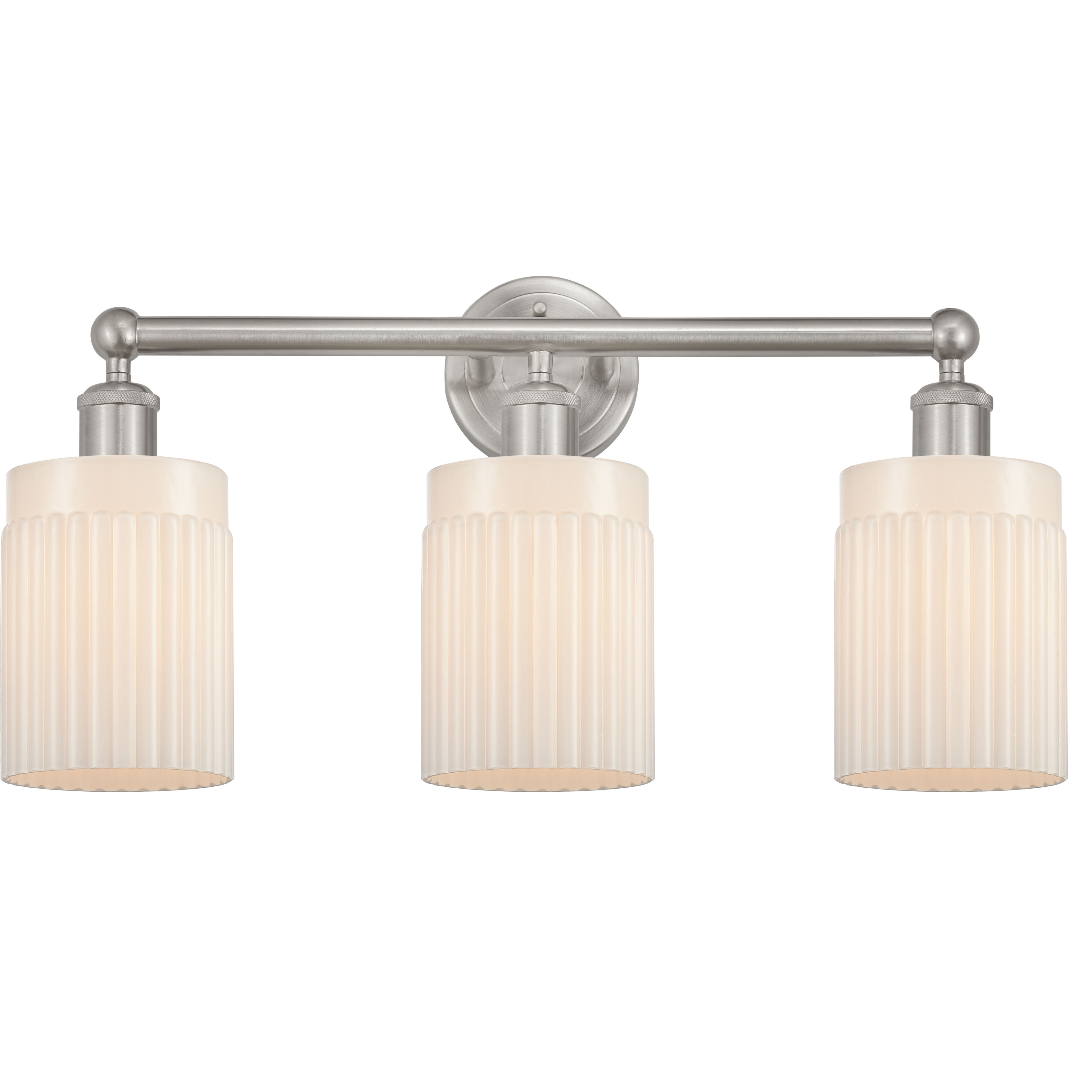 Edison Hadley 3 Light 23 inch Brushed Satin Nickel Bath Vanity Light Wall Light in Matte White Glass
