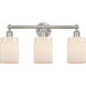 Edison Hadley 3 Light 23 inch Brushed Satin Nickel Bath Vanity Light Wall Light in Matte White Glass