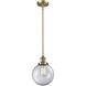 Franklin Restoration Beacon 1 Light 8 inch Brushed Brass Mini Pendant Ceiling Light in Incandescent, Clear, Franklin Restoration