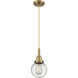 Beacon 1 Light 6 inch Brushed Brass Mini Pendant Ceiling Light in Seedy Glass