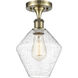 Ballston Cindyrella 1 Light 8 inch Antique Brass Semi-Flush Mount Ceiling Light in Incandescent, Seedy Glass