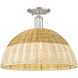 Downtown Urban Natural Ballston Dome 1 Light 15.75 inch Brushed Satin Nickel Semi-Flush Mount Ceiling Light