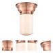 Aditi Dover LED 6.25 inch Antique Copper Flush Mount Ceiling Light in Matte White Glass, Aditi