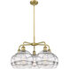 Ballston Rochester 5 Light 28 inch Brushed Brass Stem Hung Chandelier Ceiling Light in Clear Glass
