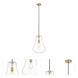 Fairfield LED 11.75 inch Brushed Brass Mini Pendant Ceiling Light in Clear Glass