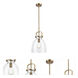 Restoration Newton LED 10 inch Brushed Brass Mini Pendant Ceiling Light, Restoration