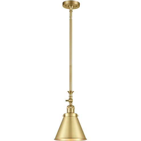Franklin Restoration Appalachian 1 Light 8 inch Satin Gold Mini Pendant Ceiling Light in Incandescent, Franklin Restoration