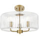 Downtown Urban Windsor 3 Light 16 inch Brushed Brass Pendant Ceiling Light in Clear