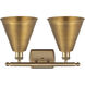 Ballston Cone 2 Light 18 inch Brushed Brass Bath Vanity Light Wall Light