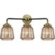 Nouveau Chatham 3 Light 24 inch Black Antique Brass Bath Vanity Light Wall Light in Mercury Glass, Nouveau