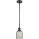 Ballston Caledonia 1 Light 5 inch Matte Black Pendant Ceiling Light in Charcoal Glass, Ballston