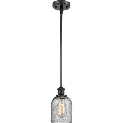 Ballston Caledonia 1 Light 5 inch Matte Black Pendant Ceiling Light in Charcoal Glass, Ballston