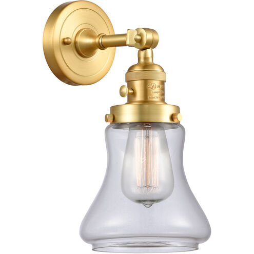 Franklin Restoration Bellmont 1 Light 7 inch Satin Gold Sconce Wall Light in Clear Glass, Franklin Restoration