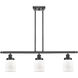 Ballston Small Bell LED 36 inch Matte Black Island Light Ceiling Light in Matte White Glass, Ballston