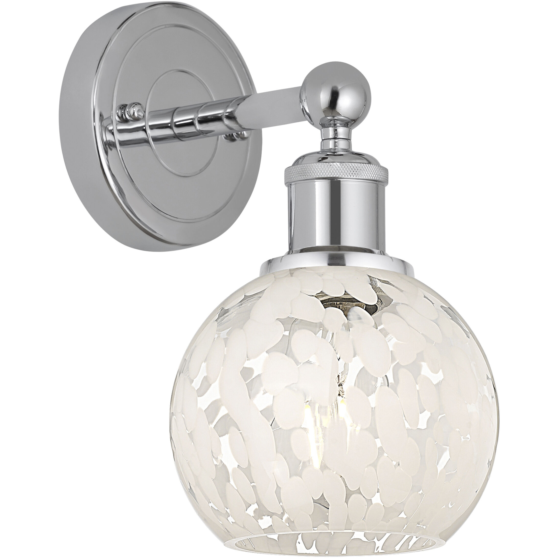 Edison White Mouchette 1 Light 6 inch Polished Chrome Sconce Wall Light