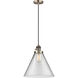 Franklin Restoration Cone 1 Light 12 inch Antique Brass Mini Pendant Ceiling Light