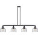 Franklin Restoration Large Bell LED 52.63 inch Matte Black Island Light Ceiling Light in Seedy Glass, Franklin Restoration