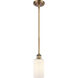 Ballston Clymer LED 3.88 inch Brushed Brass Pendant Ceiling Light in Matte White Glass, Ballston