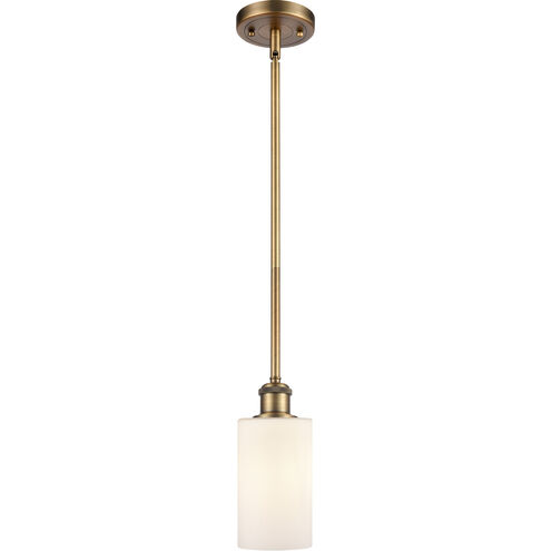 Ballston Clymer LED 3.88 inch Brushed Brass Pendant Ceiling Light in Matte White Glass, Ballston
