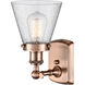 Ballston Small Cone 1 Light 6 inch Antique Copper Sconce Wall Light in Seedy Glass