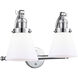 Franklin Restoration Small Cone LED 18 inch Polished Chrome Bath Vanity Light Wall Light in Matte White Glass, Franklin Restoration