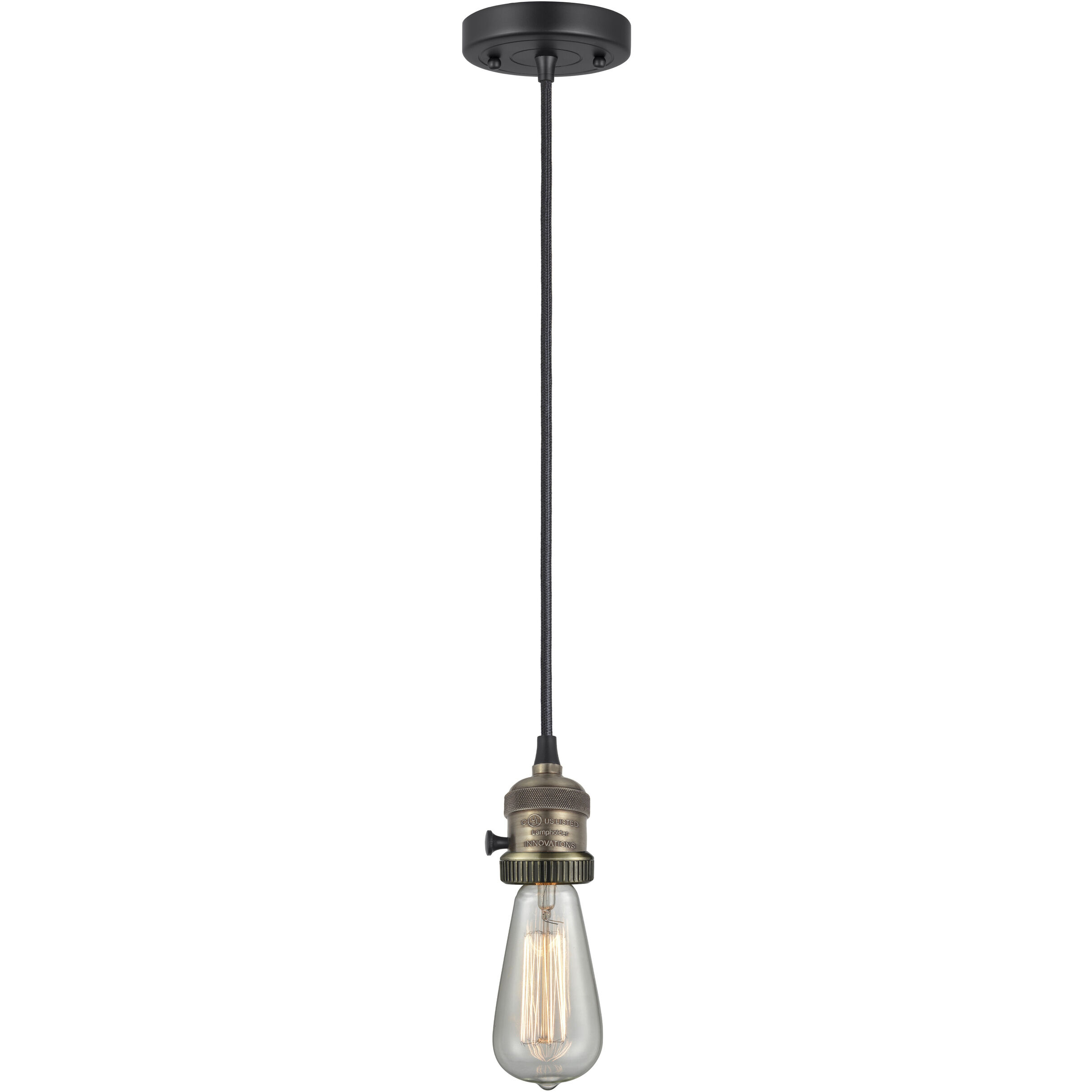 Franklin Restoration Addison 1 Light 5 inch Black Antique Brass Mini Pendant Ceiling Light in Incandescent