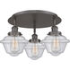 Oxford 3 Light 18.25 inch Oil Rubbed Bronze Flush Mount Ceiling Light in Seedy