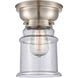 Aditi Small Canton LED 6 inch Antique Brass Flush Mount Ceiling Light in Matte White Glass, Aditi