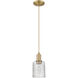 Arcadia Cobbleskill 1 Light 5 inch Brushed Brass Mini Pendant Ceiling Light