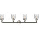 Franklin Restoration Small Bell LED 42 inch Polished Nickel Bath Vanity Light Wall Light in Seedy Glass, Franklin Restoration