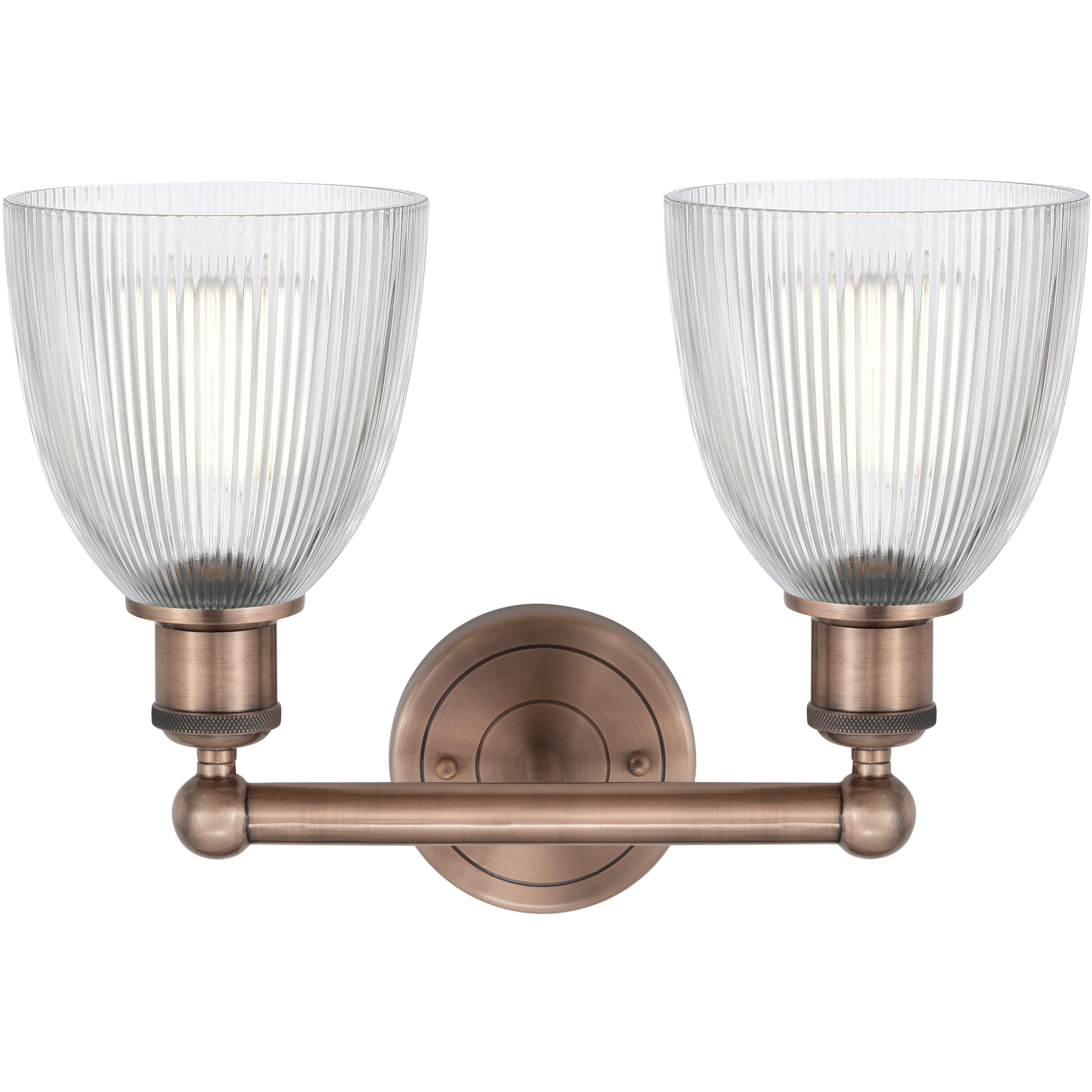 Castile 2 Light 15 inch Antique Copper Bath Vanity Light Wall Light in Clear