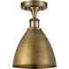 Ballston Dome LED 7.5 inch Brushed Brass Semi-Flush Mount Ceiling Light