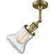 Franklin Restoration Bellmont LED 6 inch Antique Brass Semi-Flush Mount Ceiling Light in Seedy Glass, Franklin Restoration