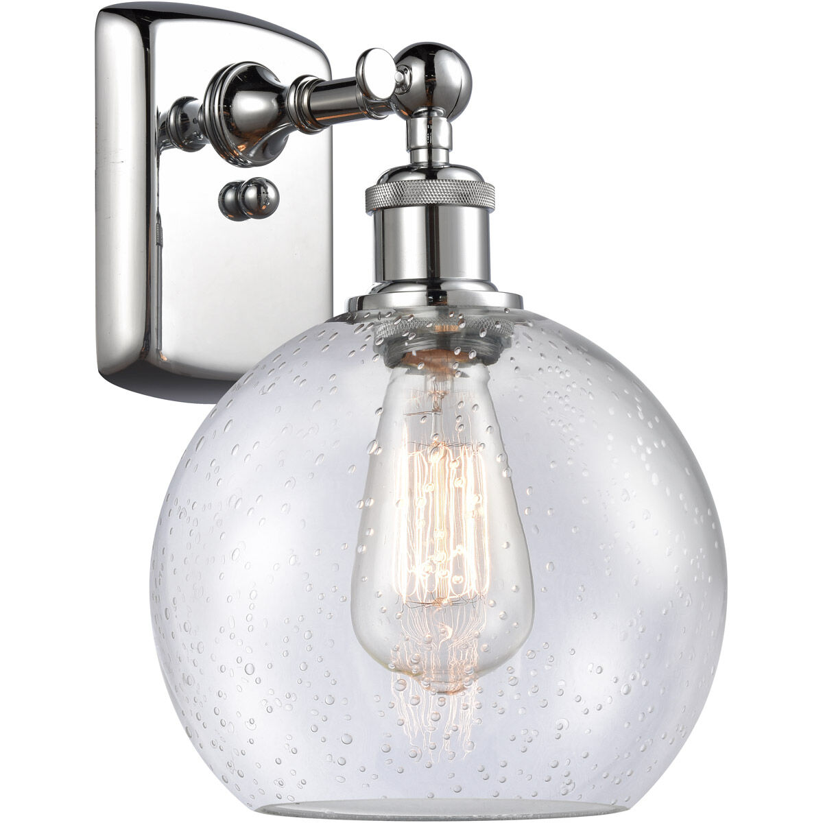 Ballston Athens LED 8 inch Polished Chrome Sconce Wall Light in Seedy Glass, Ballston
