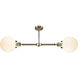 Franklin Restoration Large Beacon LED 25 inch Antique Brass Chandelier Ceiling Light in Cased Matte White Glass, Franklin Restoration