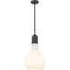 Amherst 1 Light 12 inch Matte Black Mini Pendant Ceiling Light in Matte White Glass
