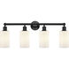 Edison Clymer 4 Light 31 inch Matte Black Bath Vanity Light Wall Light in Matte White Glass