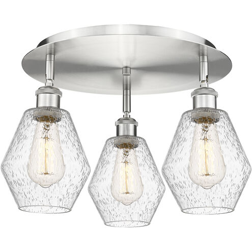 Cindyrella 3 Light 17.75 inch Satin Nickel Flush Mount Ceiling Light in Seedy