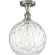 Edison Athens Water Glass 1 Light 10 inch Brushed Satin Nickel Semi-Flush Mount Ceiling Light