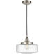 Bridgeton 1 Light 12 inch Brushed Satin Nickel Mini Pendant Ceiling Light in Seedy Glass