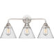 Nouveau 2 Large Cone LED 25.75 inch Polished Chrome Bath Vanity Light Wall Light in Seedy Glass