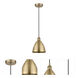 Edison Dome 1 Light 8 inch Antique Brass Mini Pendant Ceiling Light