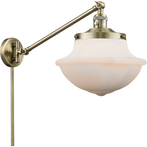 Large Oxford 20 inch 3.50 watt Antique Brass Swing Arm Wall Light, Franklin Restoration