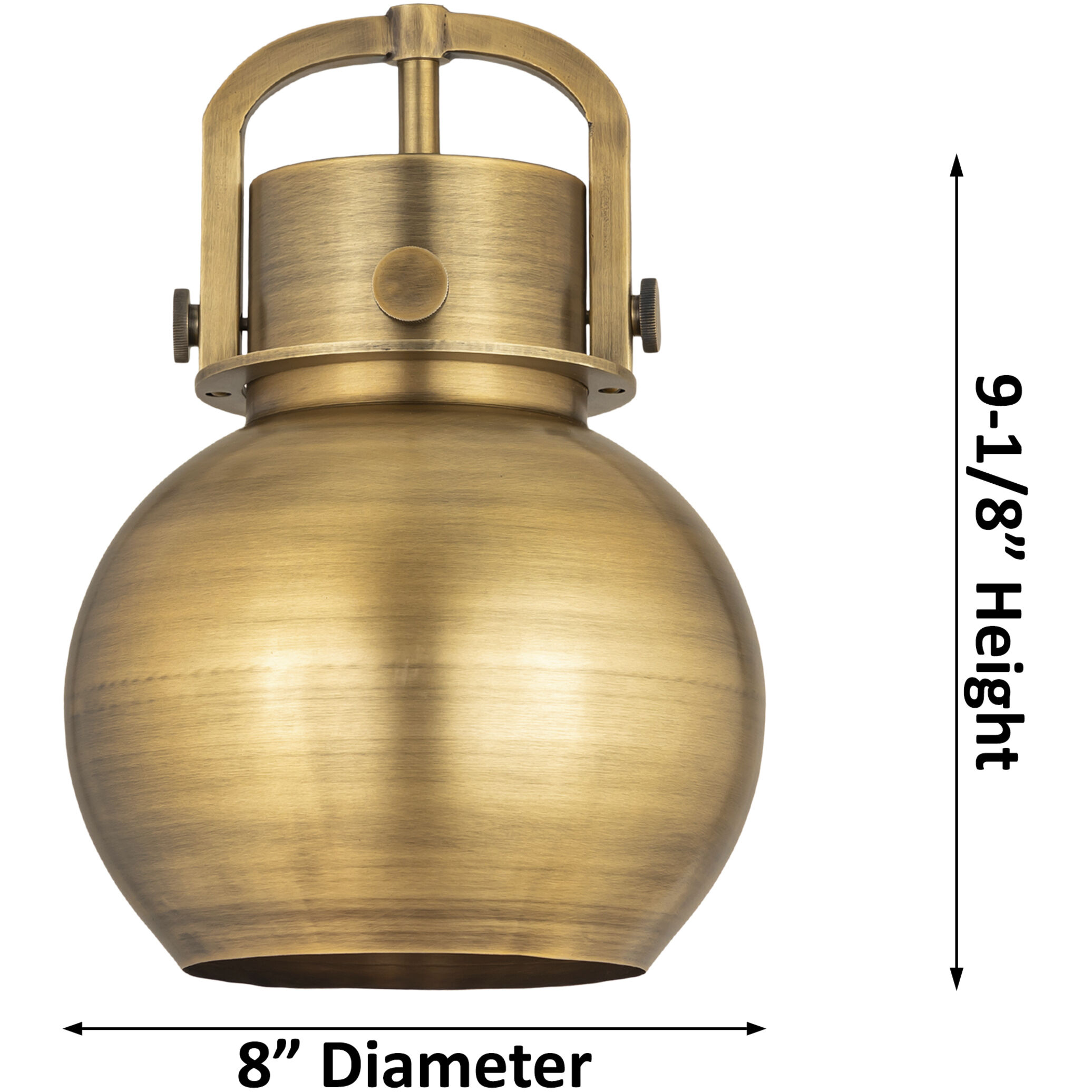 Newton Sphere 1 Light 8 inch Satin Nickel Stem Hung Pendant Ceiling Light