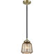 Nouveau Chatham 1 Light 6 inch Black Antique Brass Mini Pendant Ceiling Light in Mercury Glass, Nouveau