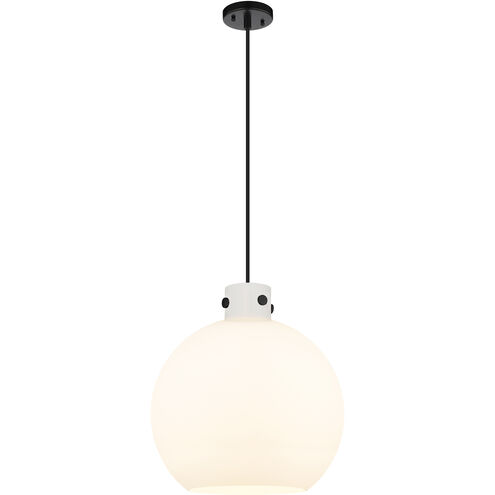 Newton Sphere 1 Light 16 inch Matte Black Pendant Ceiling Light in Matte White Glass