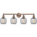 Belfast 4 Light 33 inch Antique Copper Bath Vanity Light Wall Light in Seedy