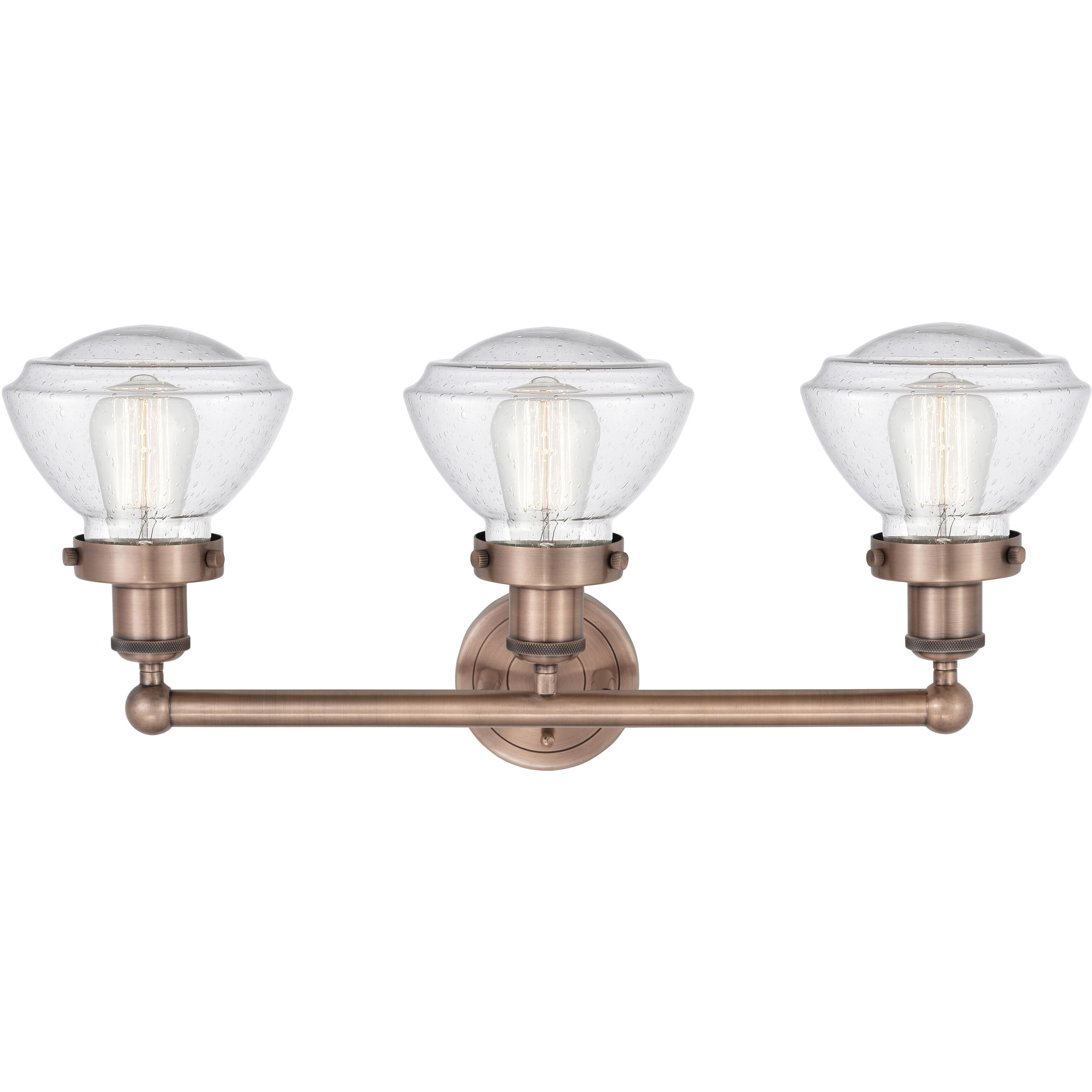 Olean 3 Light 24.5 inch Antique Copper Bath Vanity Light Wall Light in Seedy