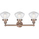 Olean 3 Light 24.5 inch Antique Copper and Seedy Bath Vanity Light Wall Light